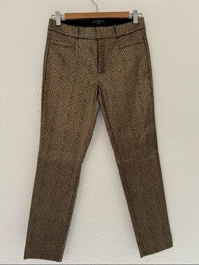 Banana Republic Shiny Gold Cheetah Print Sloan Pants